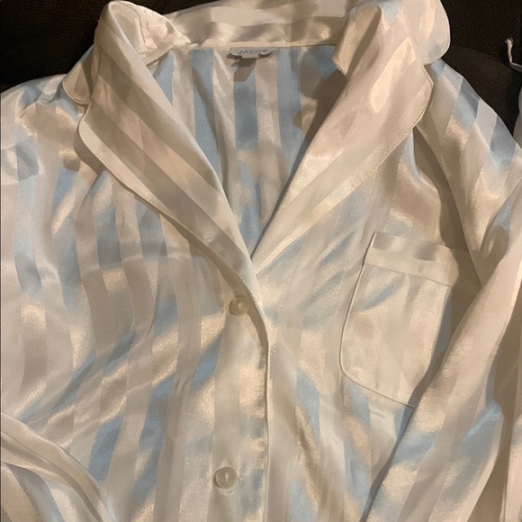 Jacob White Satin Striped Pajama Set - Picture 2 of 5